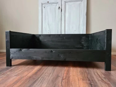 Zwarte houten hondensofa 120x80 cm